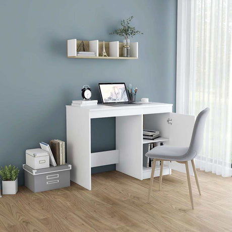 Vidaxl bureau 100x50x76 cm bewerkt hout wit