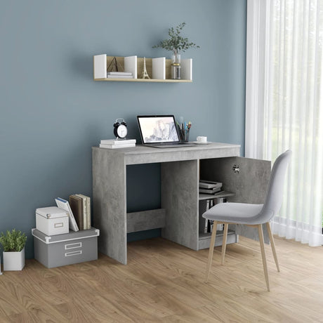 Vidaxl bureau 100x50x76 cm bewerkt hout betongrijs