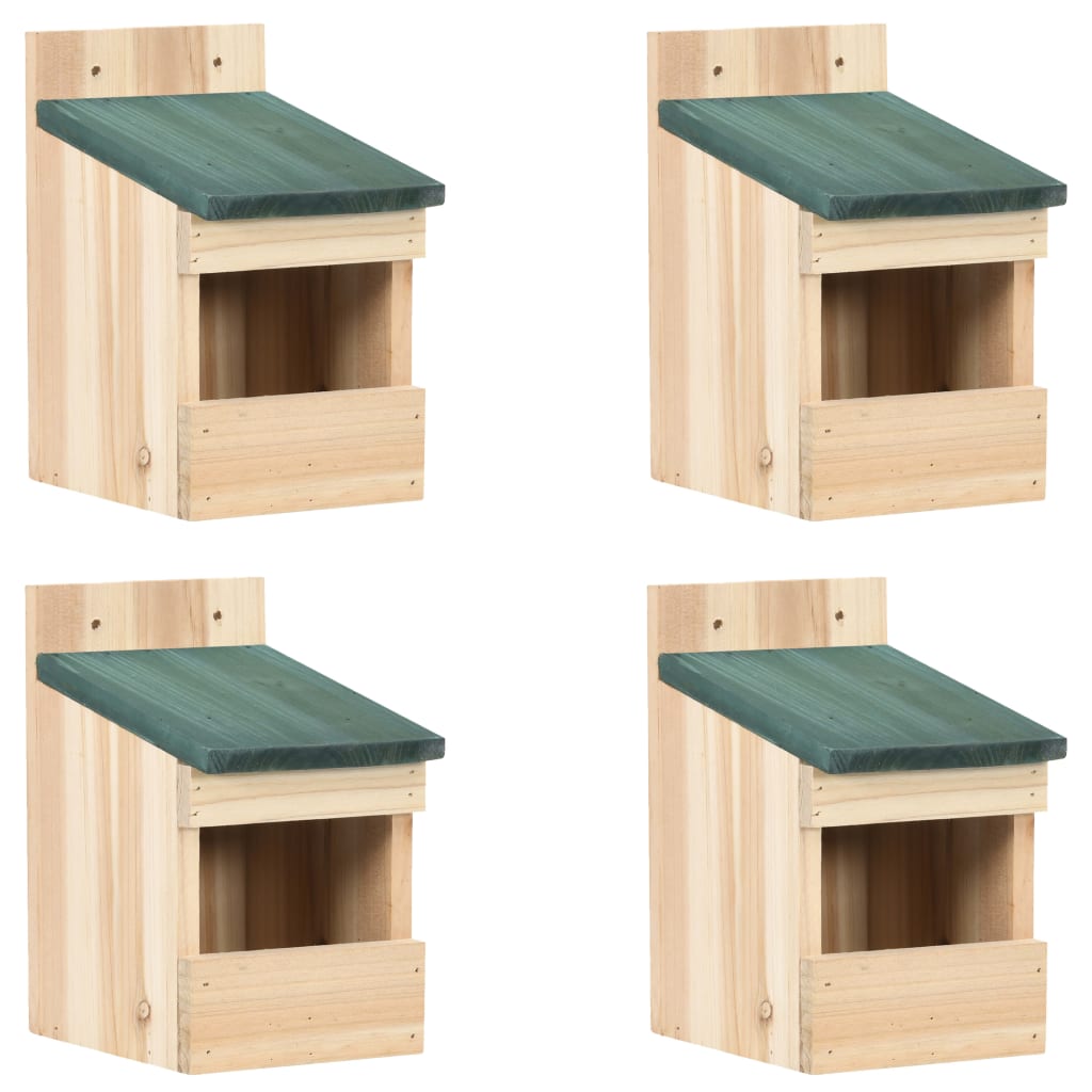 Vidaxl vogelhuisjes 4 st 12x16x20 cm vurenhout