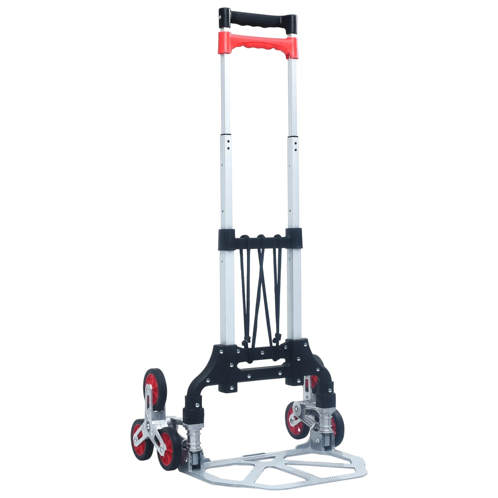 Vidaxl traptrolley inklapbaar 70 kg aluminium zilverkleurig