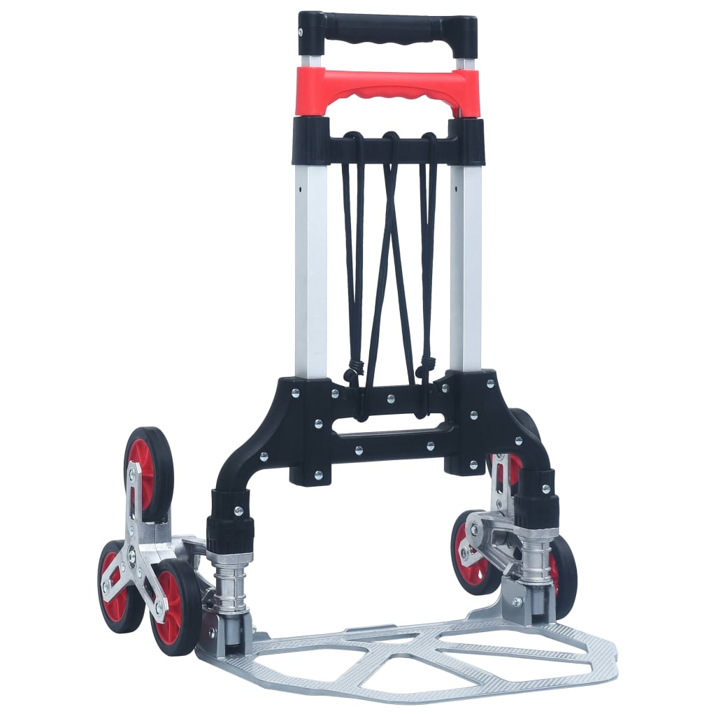 Vidaxl traptrolley inklapbaar 70 kg aluminium zilverkleurig