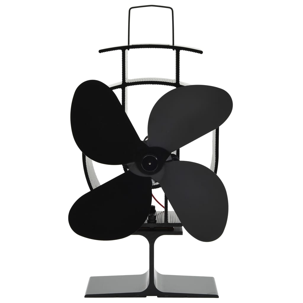 Vidaxl kachelventilator met 4 vinnen zwart