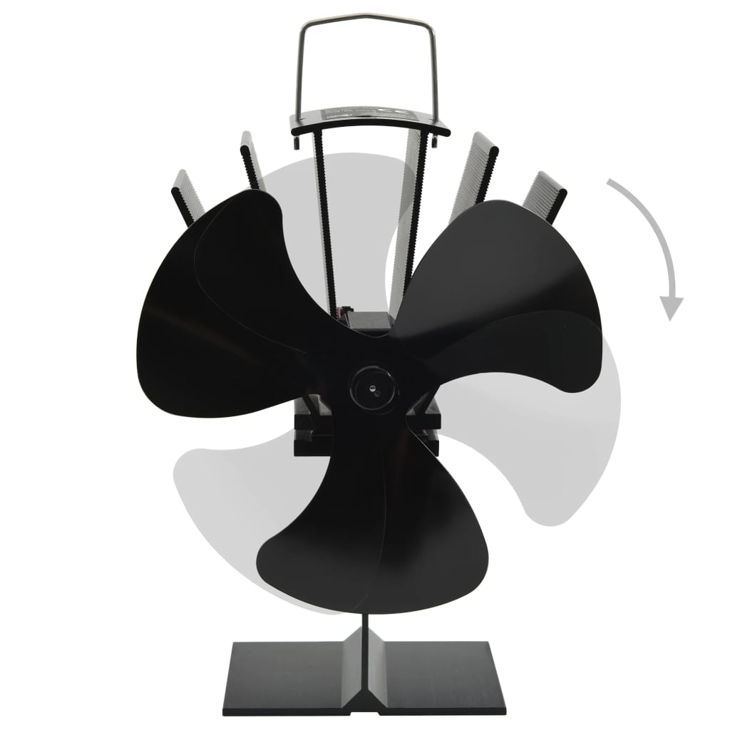 Vidaxl kachelventilator met 3 vinnen zwart