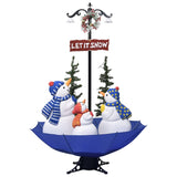 Vidaxl kerstboom sneeuwend met paraplubasis 170 cm pvc blauw