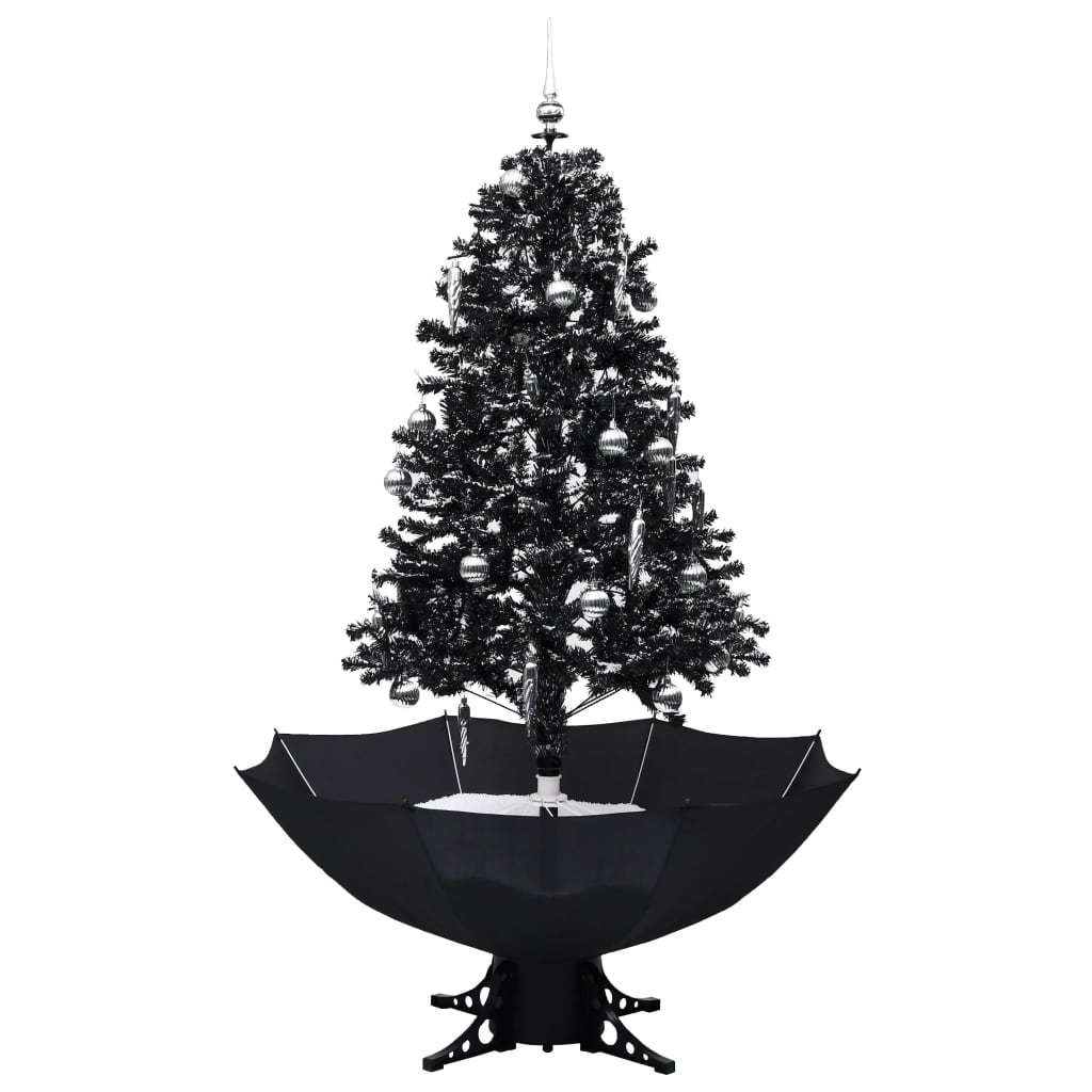 Vidaxl kerstboom sneeuwend met paraplubasis 170 cm pvc zwart