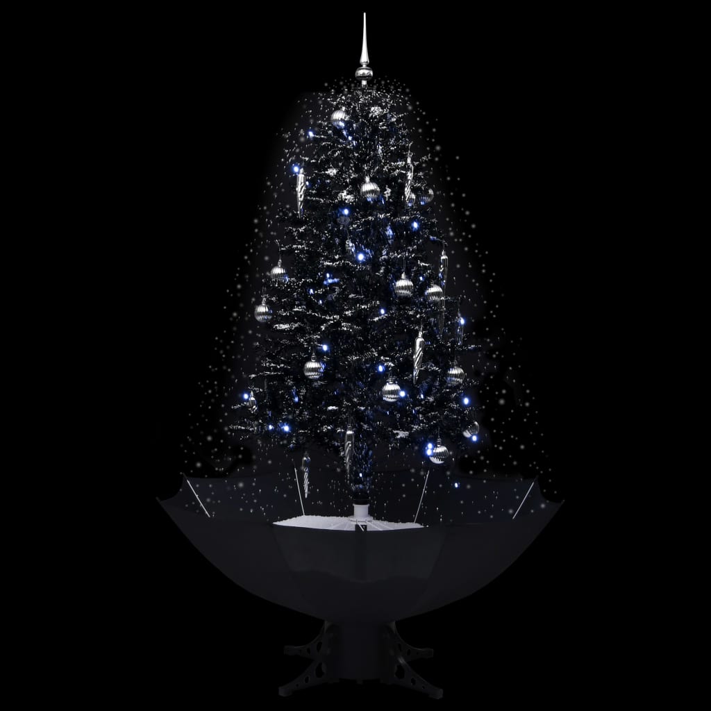 Vidaxl kerstboom sneeuwend met paraplubasis 170 cm pvc zwart