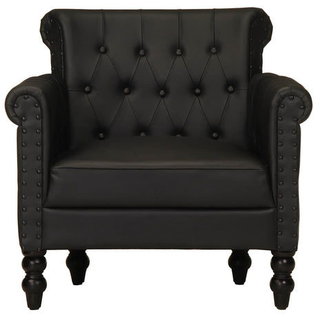 Vidaxl fauteuil echt geitenleer zwart