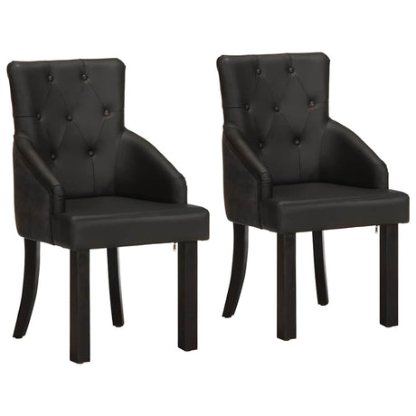 Vidaxl eetkamerstoelen 2 st echt geitenleer zwart