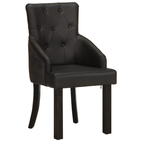 Vidaxl eetkamerstoelen 2 st echt geitenleer zwart