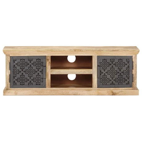 Vidaxl tv-meubel met stalen deuren 120x30x40 cm massief mangohout