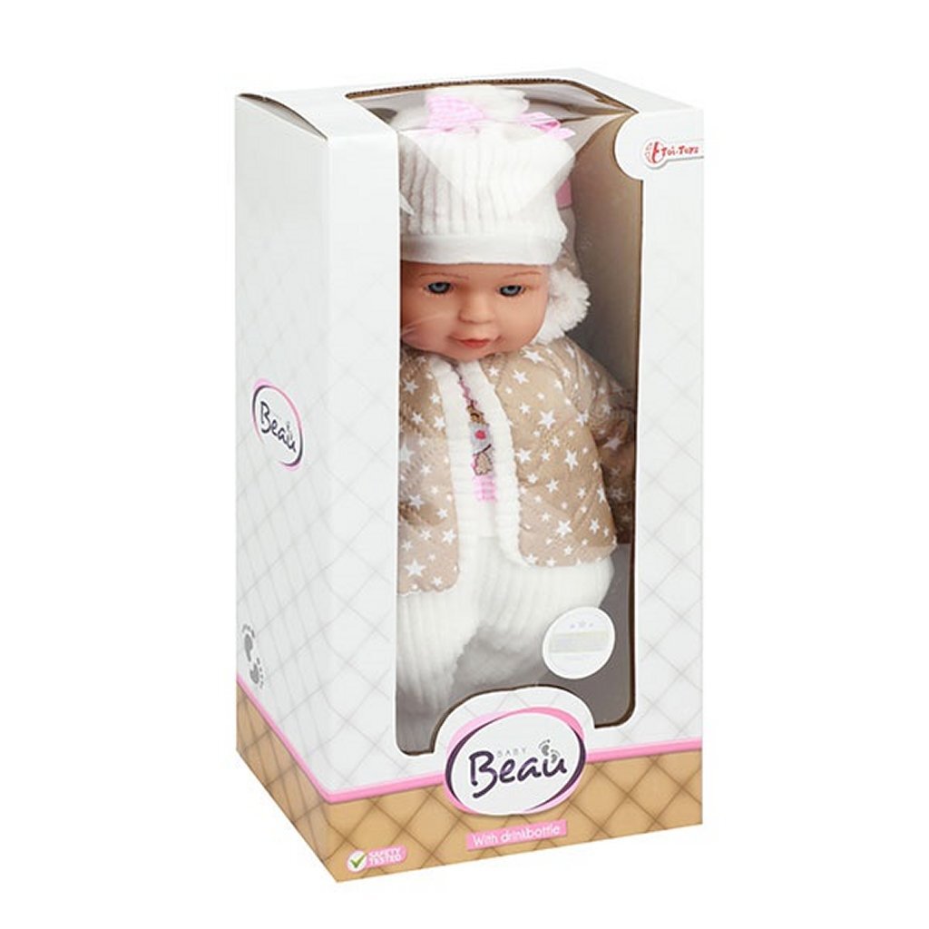 Toi-Toys Lovely Baby Babypop Winterkleren en Flesje