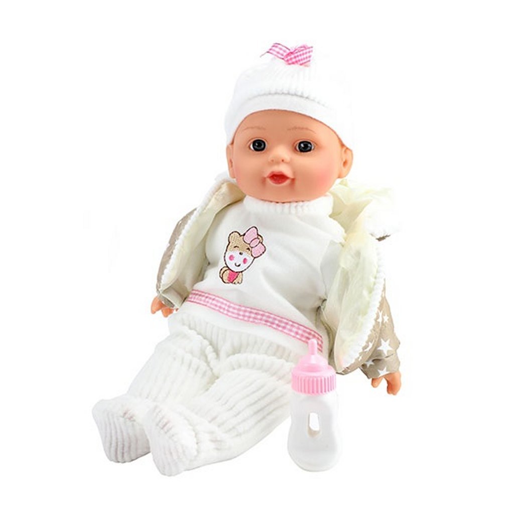 Toi-Toys Lovely Baby Babypop Winterkleren en Flesje