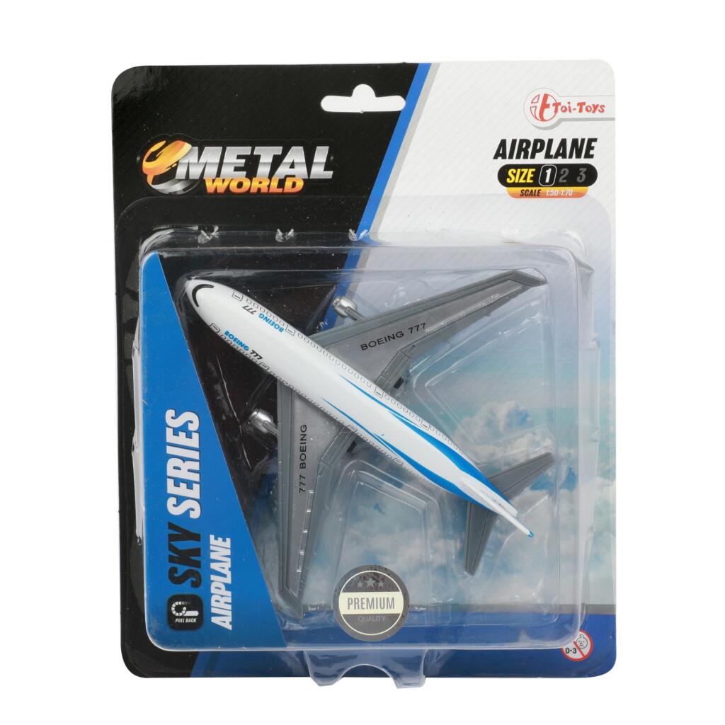 Toi-Toys Pull Back Vliegtuig Metaal Boeing 777