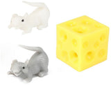 Rekbare stuiterkaas met 2 muizen 4,5x8cm