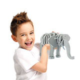 Toi-Toys Toi-toys 3D Puzzel Olifant Junior 31,5 Cm Foam Grijs 75-delig