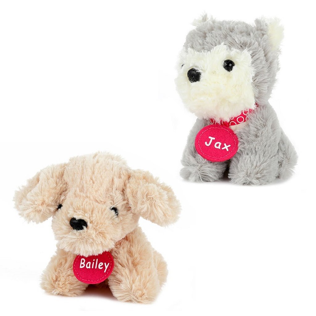 Toi-Toys Pluchen Hondjes in Hondenhok Koffer 4 Stuks