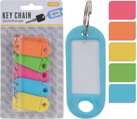 Alco sleutelhanger verwisselbaar etiket 10 stuks assorti