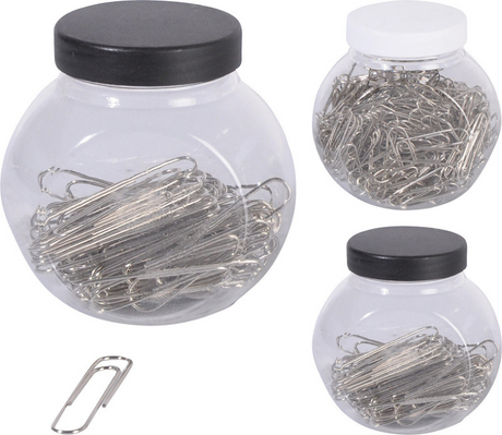 Paperclips zilver in pot 4 assorti