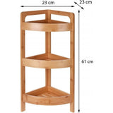 Excellent houseware badkamerrek 3 etages 61x23 cm bamboe