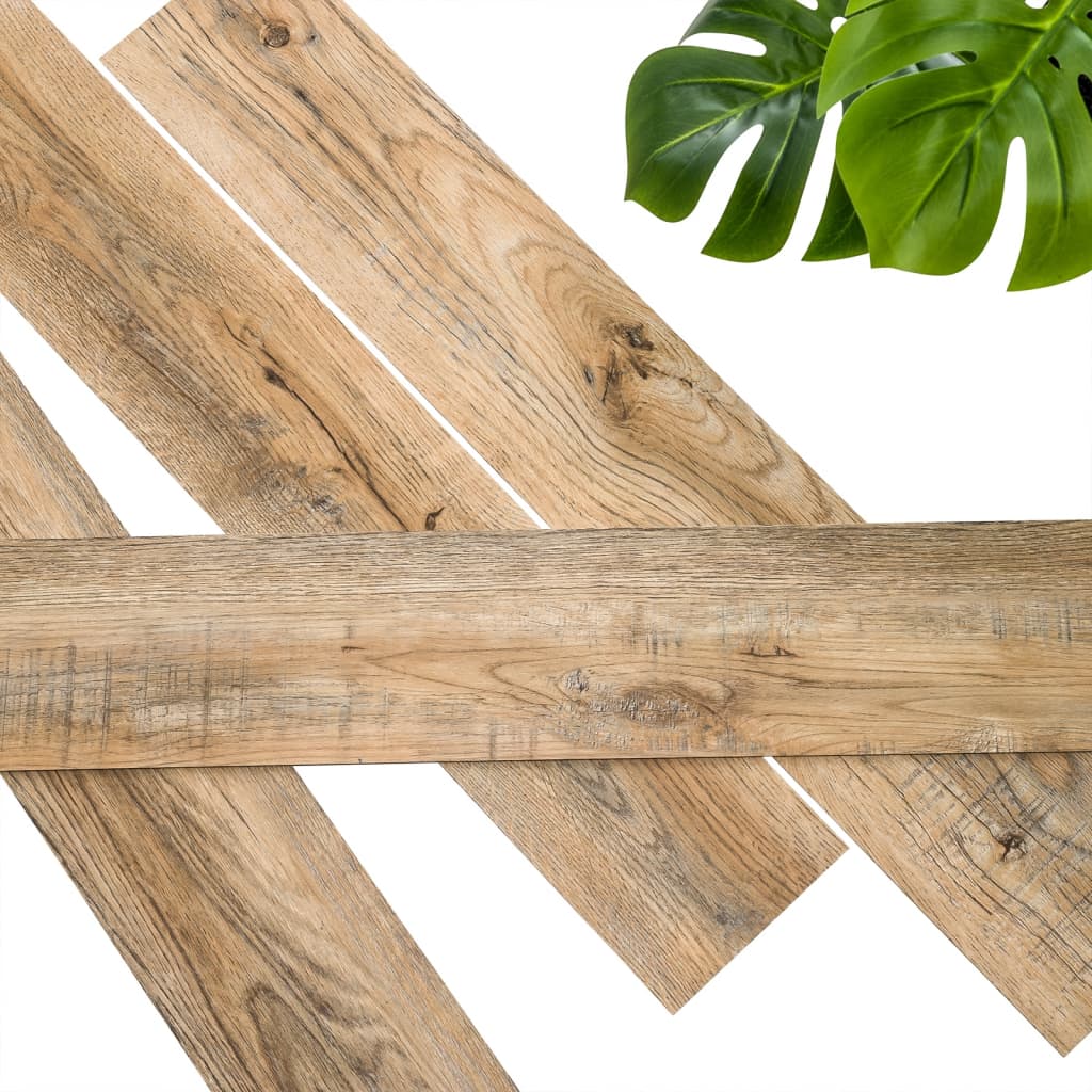 Wallart planken hout-look gerecycled eikenhout vintagebruin