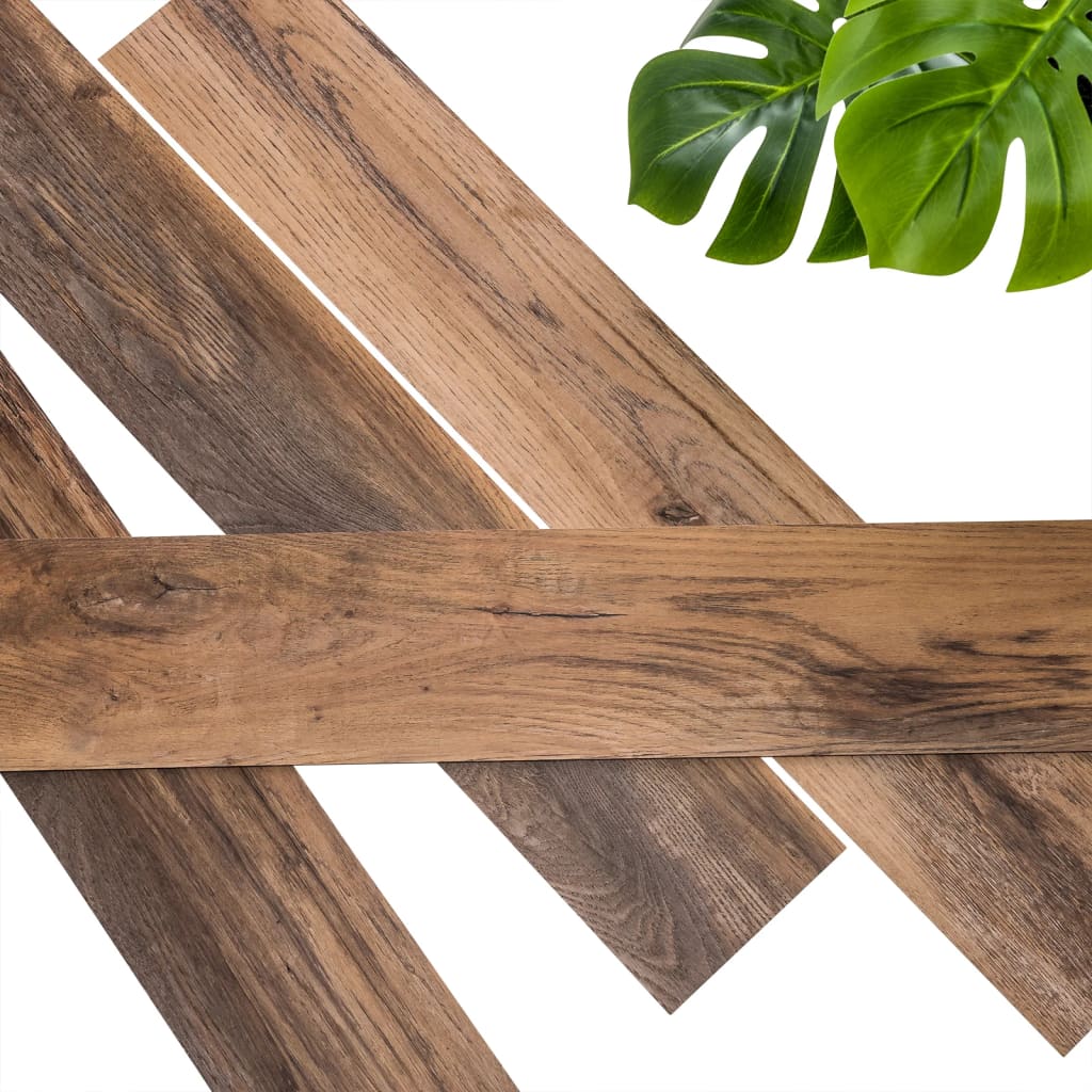 Wallart planken hout-look schuurhout eiken omberbruin