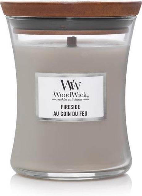 Woodwick hourglass medium geurkaars - fireside - 60 branduren