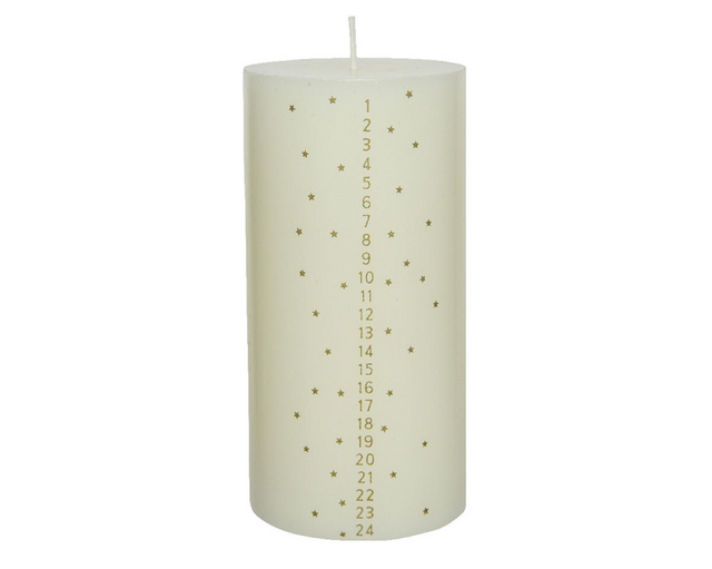 Advent stompkaars 7,5x15cm - wit