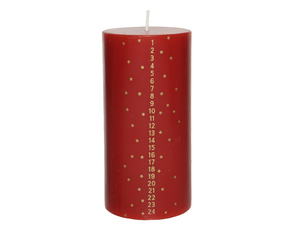 Advent stompkaars 7,5x15cm - rood