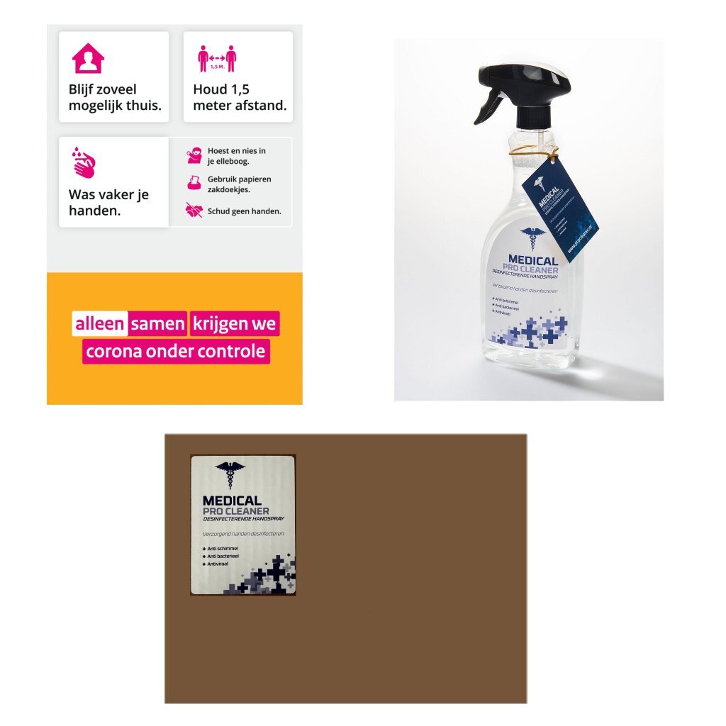 Medical pro cleaner desinfecterende handspray 750 ml doos 10 stuks