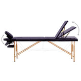 Vidaxl massagetafel inklapbaar 3 zones hout paars