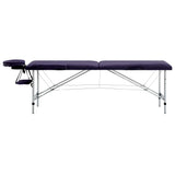 Vidaxl massagetafel inklapbaar 2 zones aluminum paars