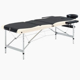 Vidaxl massagetafel inklapbaar 3 zones aluminium zwart en beige