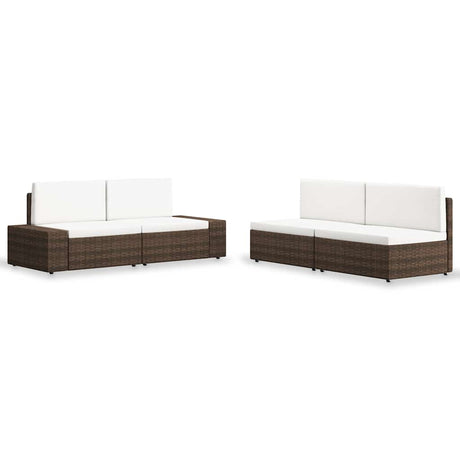 Vidaxl 4-delige loungeset poly rattan bruin