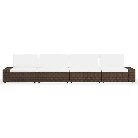 Vidaxl 4-delige loungeset poly rattan bruin