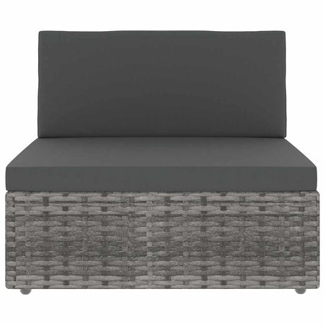 Vidaxl 4-delige loungeset poly rattan grijs