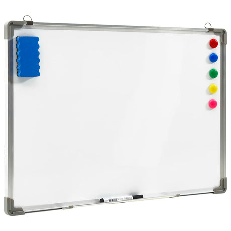 VidaXL Whiteboard magnetisch 70x50 cm staal wit