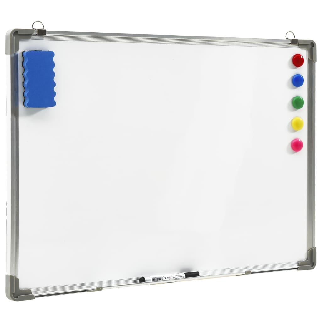 Vidaxl whiteboard magnetisch 90x60 cm staal wit