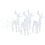 Vidaxl kerstdecoratie rendieren en slee 280x28x55 cm acryl