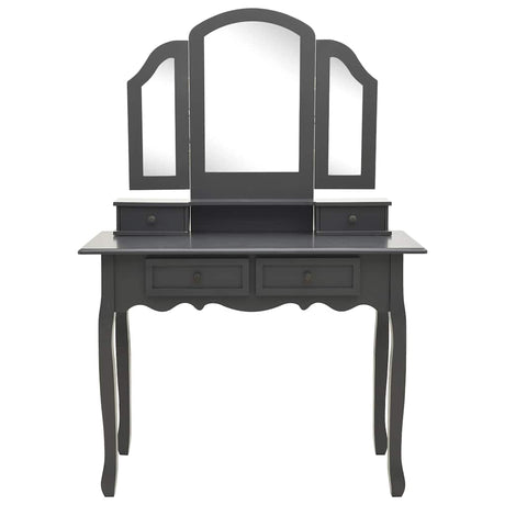 Vidaxl kaptafelset met kruk 100x40x146 cm paulowniahout grijs