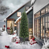 Vidaxl kunstkerstboom met standaard smal 240 cm pvc groen