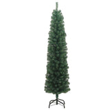 Vidaxl kunstkerstboom met standaard smal 240 cm pvc groen