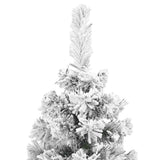 Vidaxl kunstkerstboom met sneeuw smal 150 cm pvc groen