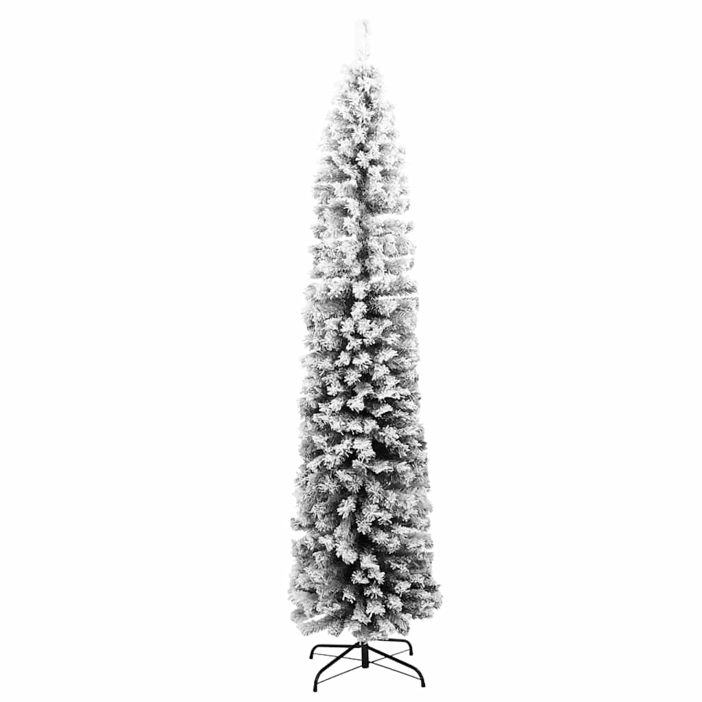 Vidaxl kunstkerstboom met sneeuw smal 180 cm pvc groen