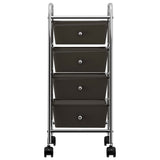 Vidaxl opbergtrolley met 4 lades mobiel kunststof zwart