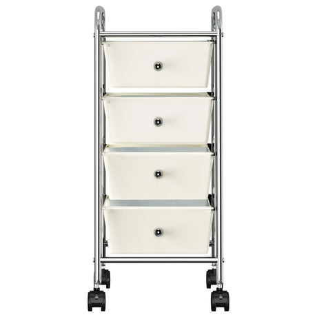 Vidaxl opbergtrolley met 4 lades mobiel kunststof wit