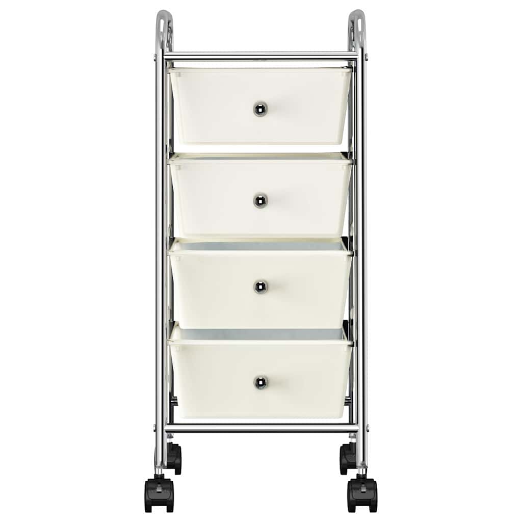 Vidaxl opbergtrolley met 4 lades mobiel kunststof wit