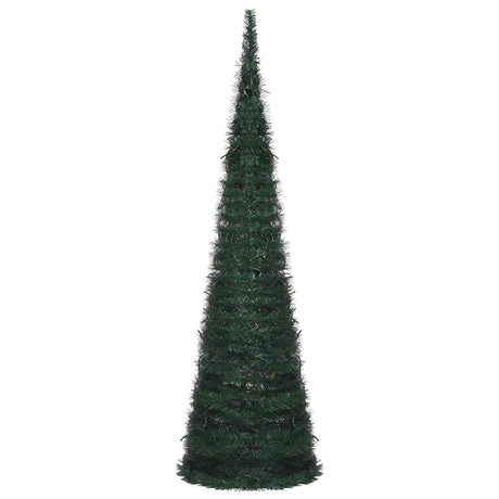 Vidaxl kerstboom with led string lights groen 150 x 150 cm pvc