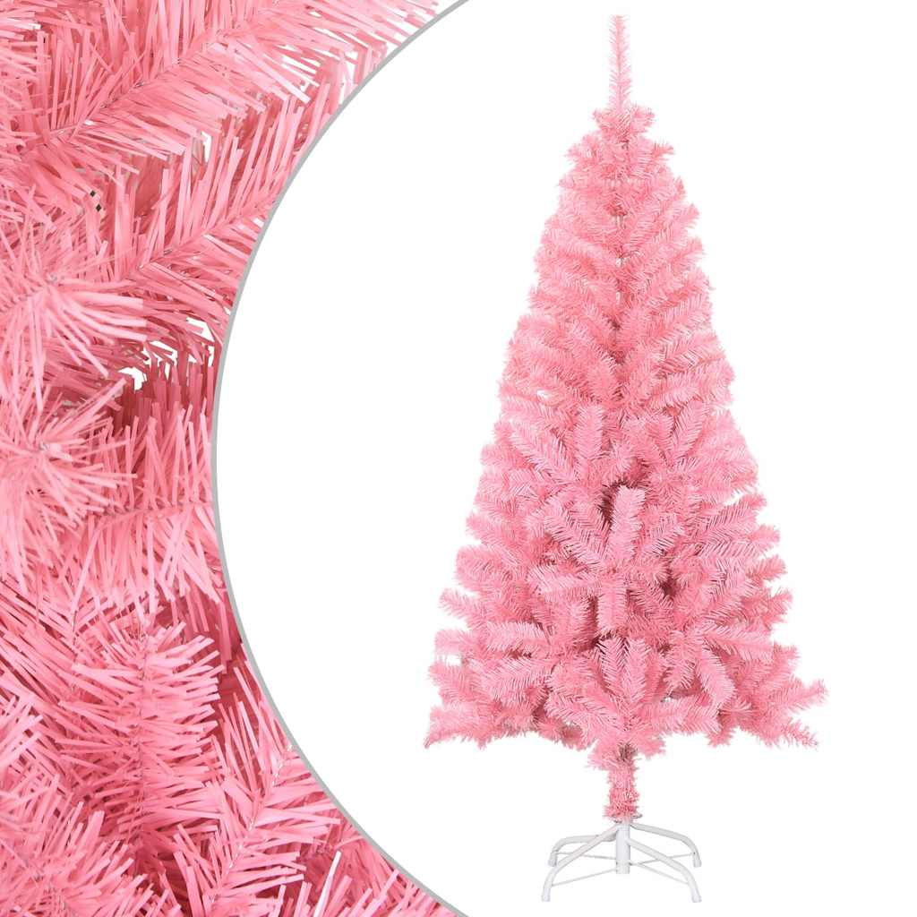 Vidaxl kunstkerstboom met standaard 150 cm pvc roze
