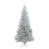 VidaXL Kunstkerstboom met standaard 180 cm PET zilverkleurig