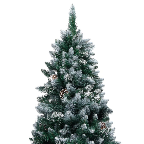 Vidaxl kunstkerstboom met dennenappels en witte sneeuw 150 cm